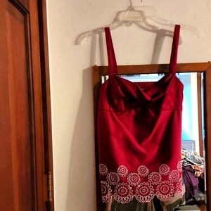 Ann Taylor Red w/white Top